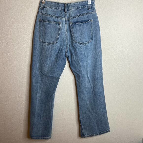 Momokrom Dolls Kill Slashed Knee Split Hem Hi Rise Denim Jeans Distressed Us 6 - Picture 7 of 9